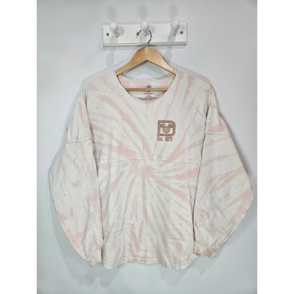 Disney Spirit Jersey Walt Disney World Pink Tie Dye Rose Gold Glitter Small